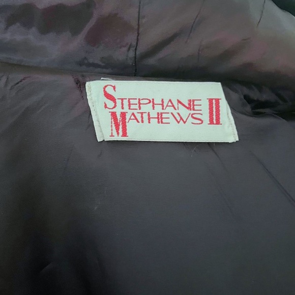 Vintage 1980s 90s Stephanie Mathews Camel Brown and Navy Wool Toggle Coat // S - Picture 9 of 10